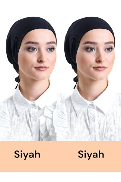 İSTANBULSTYLEMODA 2 para Sa ravnim šavom Pamučni džersej kapuljača -CRNA BON2109