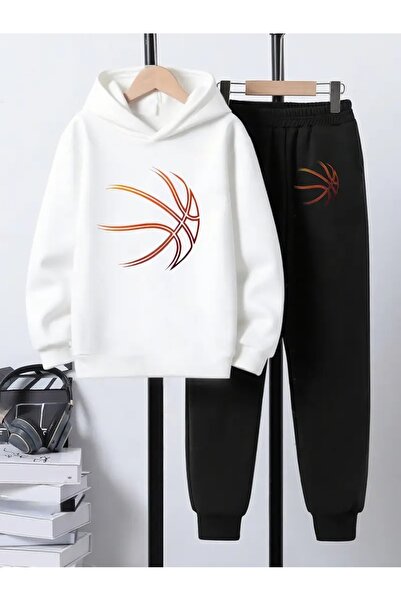 NIMBLECO Printed Hooded Sweatshirt and Trackpants Set