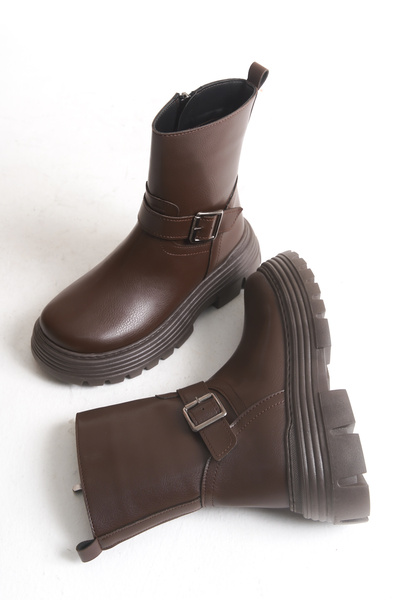 Solo Bag Women's New Season Flat Buckle Detailed Zippered Daily Comfortable Fit Boots