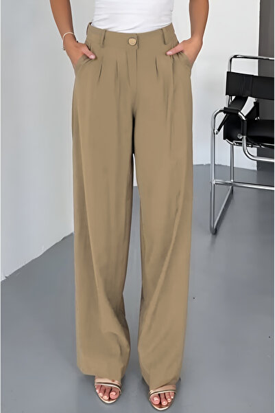 adba style Women's Lyocell Woven Pleated Palazzo Pants 4039