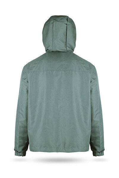 Tarrzzcom Forest Edge Oversize Zippered Hooded Raincoat