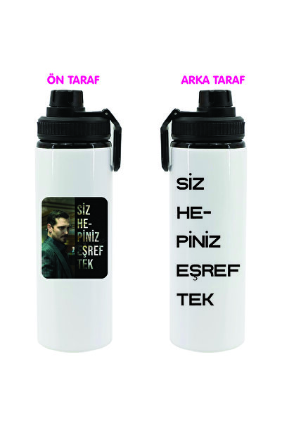 DKDZ SHOP Eşrek Tekkk Printed Metal Water Bottle-850Ml.