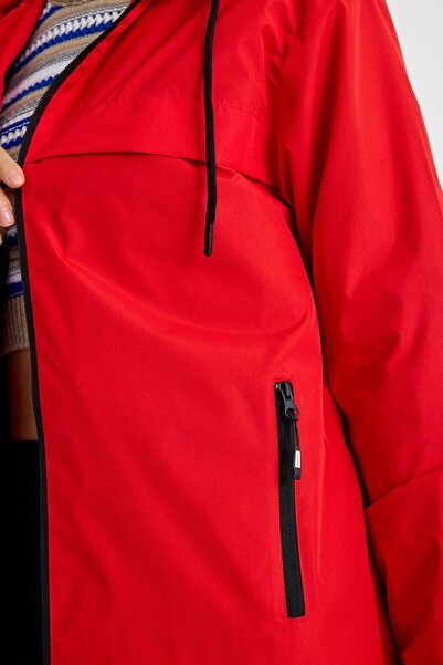 comstar Women's Lined Hooded Red Windbreaker & Raincoat