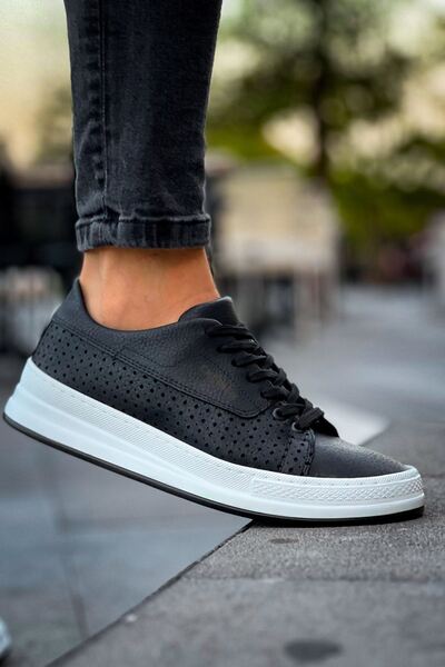 Zerenyus Cowien Premium Men's Style Lace-Up Sneaker Black White