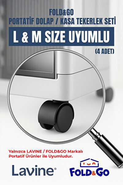 obido Lavine Fold&Go Dolap / Kasa 4'lü Tekerlek Seti M size ve L size Uyumlu