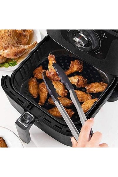 OLLEVRA Black Heat Resistant Washable Silicone Oven and Airfryer Square Model Baking Mat 21.5 C