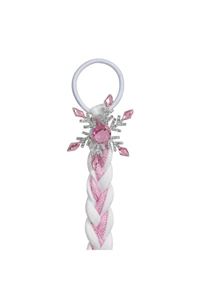 OEM Children's Hair Elastic White Flake Pink Ponytail 40cm