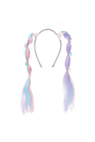 OEM Coronita Par Rainbow cu Glitter Argintiu Suvita cu Margele 32cm