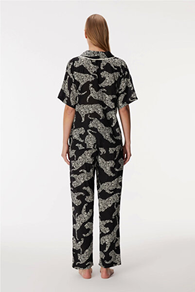 Eng Anil 11389 Short Sleeve Shirt and Pants Set - Black - m