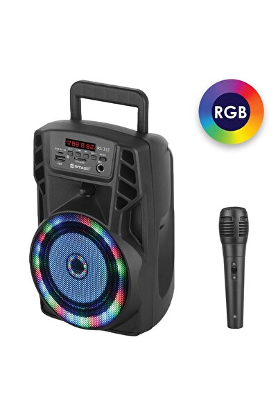 OEM Portable Bluetooth Karaoke Speaker with Microphone & 5W LED 14.5x12x25.5cm