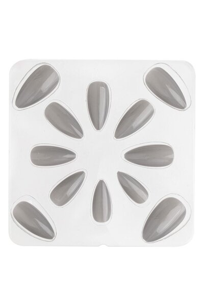 OEM Set Unghii False Adezive Gri Almond - 12buc