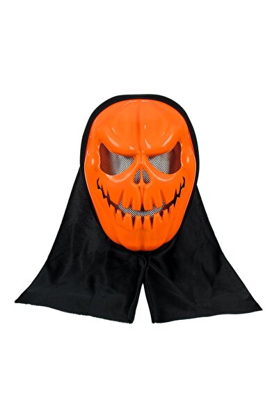 OEM Masca de Halloween Dovleac Portocaliu cu Dinti & Acoperire Neagra pentru Cap
