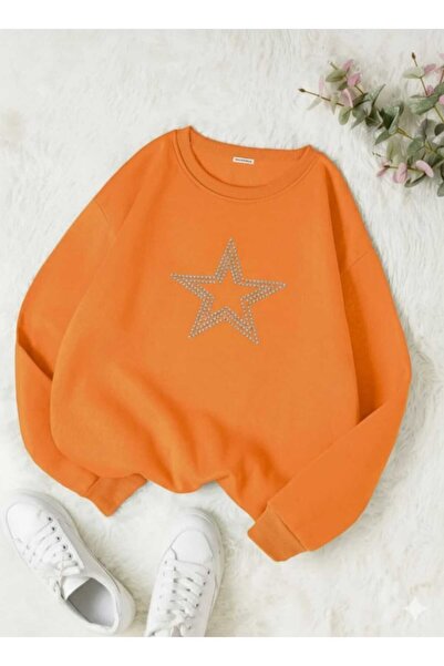 blackbonds Unisex Star Stroke Taş Baskılı Sweatshirt