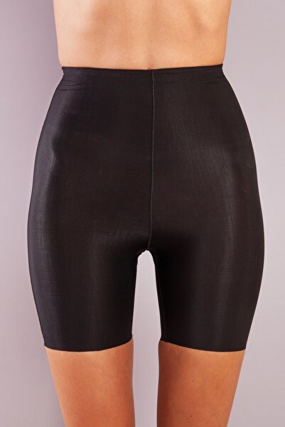 Eng مشد قصير قصير بحزام عالي الخصر، مشد خصر عادي أسود