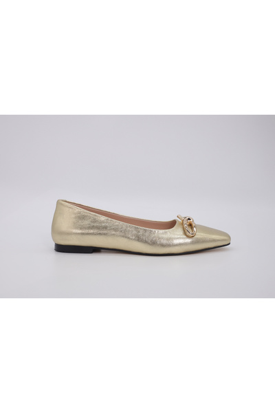 wanita milano Kadın Hakiki Deri Sivri Burun Düz Taban Babet Ayakkabı – Siyah,...