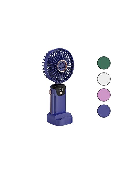 Go İthalat LED GÖSTERGELİ TYPE-C ŞARJLI MİNİ EL FANI SABİT BAŞLIK 5-KADEME HIZ TELEFONLUKLU M.ÜSTÜ AYAK VANTİL