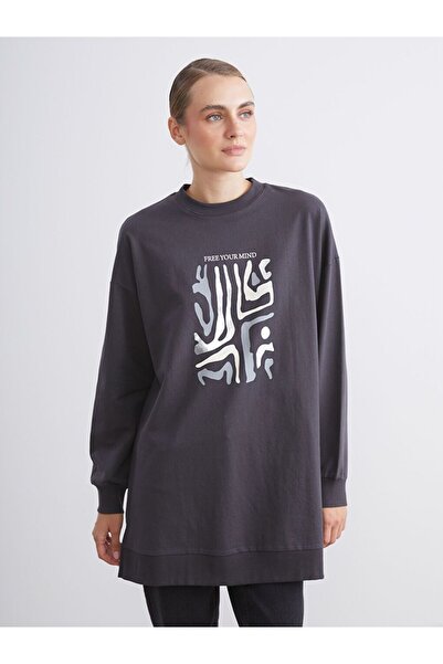 LC Waikiki Crew Neck Printed Women's Sweatshirt Tunic