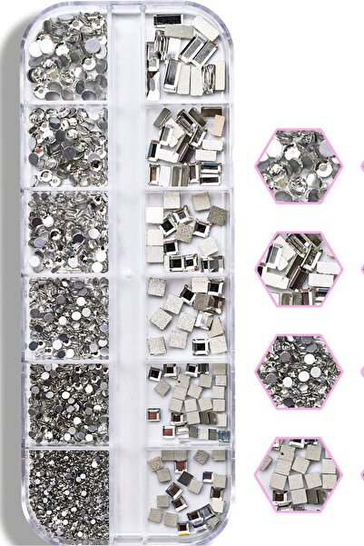 Easy Beauty 12'li Tırnak Süsleme - Nail Art Charm - Nail Art Süs Taşı - Makya...