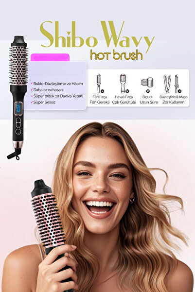 Shibowavy 38mm Heated Hot Brush (Straightening, Volumizing and Styling) Hot Brush