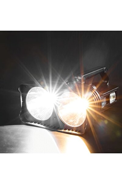 EMATTERIO Multifunctional Flashlight with Battery and Handle, Strong Intensity, 10 Modes, Rechargeable