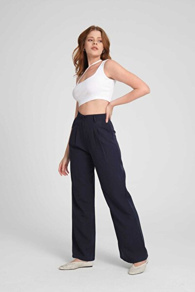 LAVA FASHION High Waist Pleated Palazzo Pants Designed for Successful Women