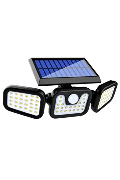 EMATTEIRO Lampă Solară Triplu Cap 72 LED-uri, cu Senzor Mișcare, IP67 Reziste...
