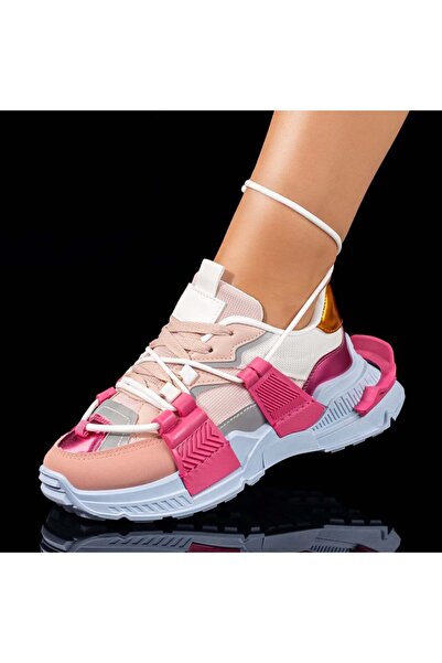 BMoD Women's pink and blue sneakers with a chunky sole MOD09410