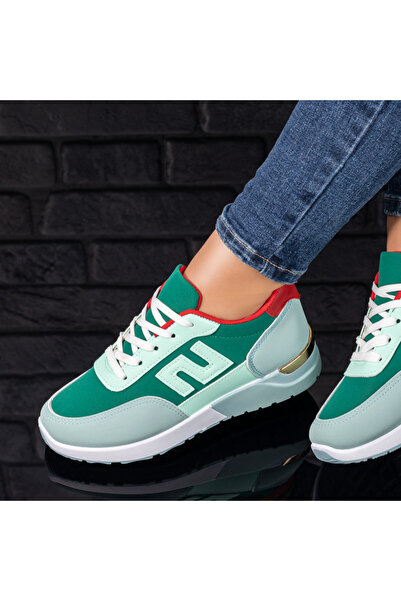 Modlet.ro Pantofi sport verzi cu șireturi pentru femei MOD09723