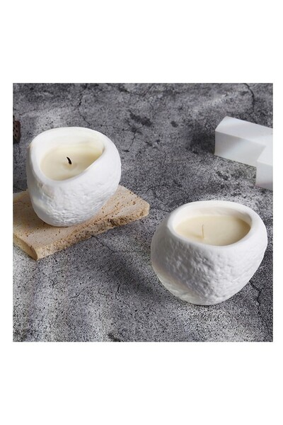 Flippy Scented Candle, Abstract Model, Osmanthus Rain Scent, Soy Wax, 8 x 5.5 x 6 cm, White