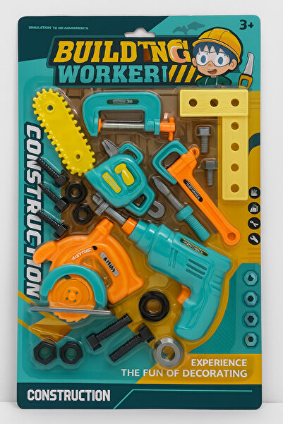 TSUMAB Building Worker Construction Tool Set – Pretend Play Kit for Kids