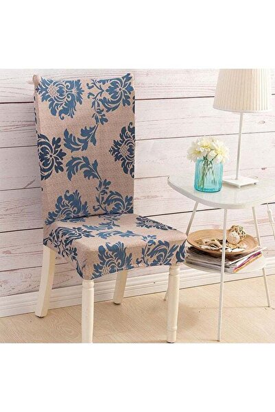 fun zone Deals for Less 4-Piece Bohemian Design Dining Chair Cover Set Beige/Blue