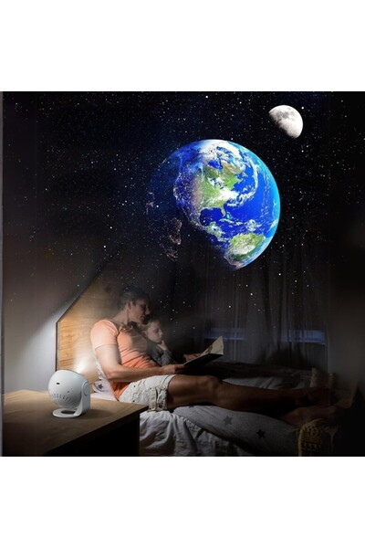 Flippy Galaxy Projector Lamp – Starry Sky, Globe, 360° Rotation, 20 Images, USB, 10W (15x15cm)