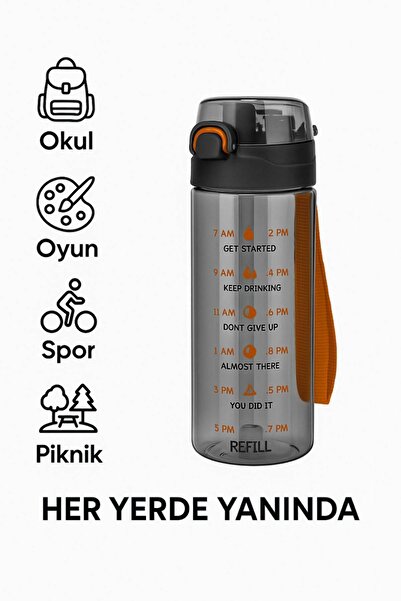 MEDUSHOP 500 ml - Leak-Proof, Drip-Free Water Bottle for School, Workplace, Gym, Black