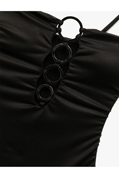 Koton Strapless Swimsuit with Thin Strap Accessory Detail