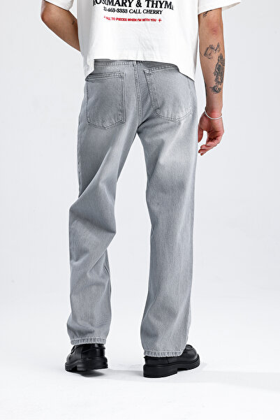 ATE STUDIOS Relaxed Fit Açık Gri Kot Pantolon
