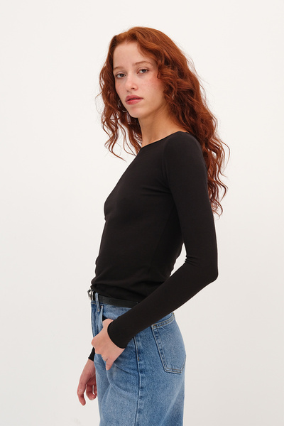 Addax Long Sleeve Basic Blouse B1846