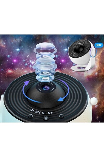 Flippy Galaxy Projector Lamp – Starry Sky, Globe, 360° Rotation, 20 Images, USB, 10W (15x15cm)