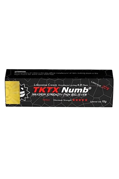 TKTX Crema Anestezica, TKTX, Numb, Black, Maximum Strength, 20% Lidocaina, 10gr