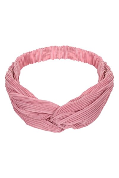 SHOPIENS - Bentiță de păr pentru femei®, material roz nud, vârf înnodat cu elastic