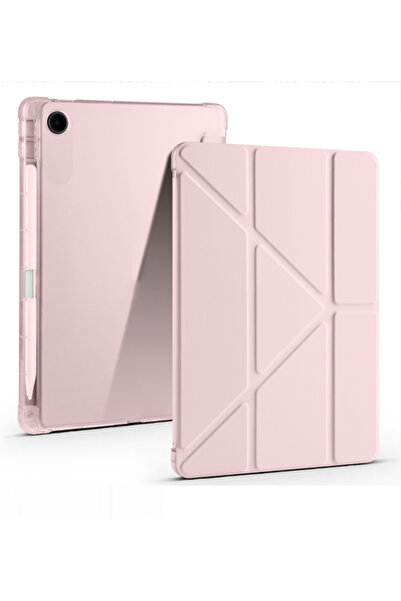 Fuchsia Lenovo Tab TB-311FU Uyumlu Kılıf – Kalem Bölmeli, Tri-Folding, Standl...