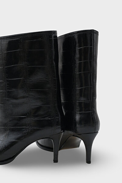 LOJO Γυναικείες μπότες με τακούνι με μοτίβο φιδιού με μυτερή μύτη Kyra