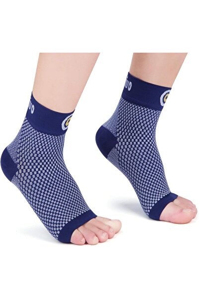 CAMBIVO Σετ 2 ζευγών κάλτσες συμπίεσης, υφασμάτινες, λευκές/σκούρες μπλε, μέγ...