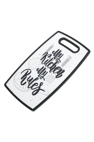 SHOPIENS Tocător din plastic cu mesajul „Bucătăria mea, regulile mele” Shopie...