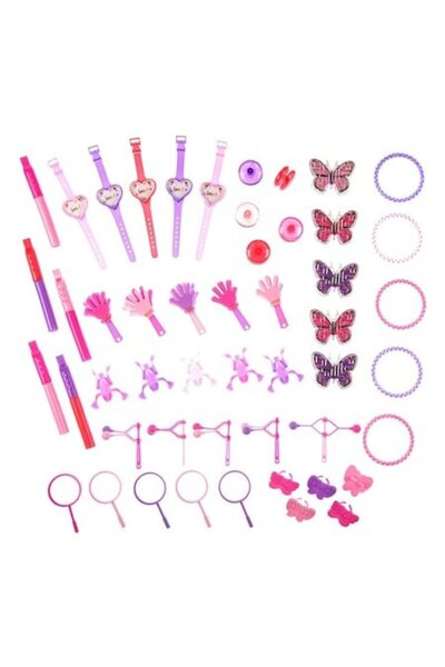 SHOPIENS Set 50 Bucati Jucarii Petrecere Copii Pentru Pinata Fete Roz Multicolor
