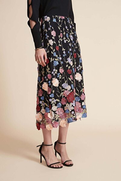 Yola Embroidered Midi Skirt