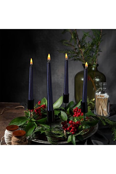 Flippy Decorative Table Candle, 25 cm, Paraffin, Smokeless, 7.5 h, Black
