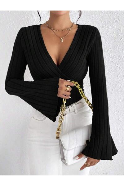 bemmoda Bluză din bumbac cu model în dungi pentru femei, cu detaliu de mânecă spaniolă