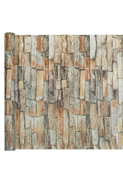 SHOPIENS Tapet autoadeziv Shopiens®, cu model de piatră maro, 300x45 cm