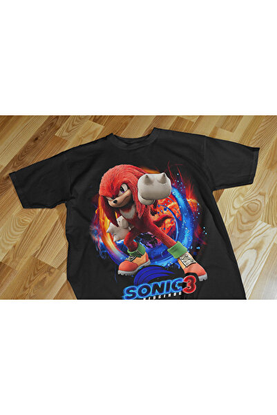 Texclusive تي شيرت سونيك ناكلز للأطفال باللون الأسود