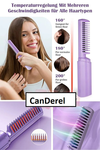 Genel Markalar Mini Kablosuz Seramik Saç Düzleştirici Tarak Mor